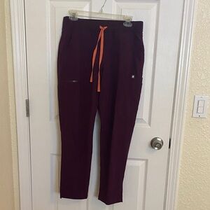Figs Women's Scrub Pants in Plum and Orange